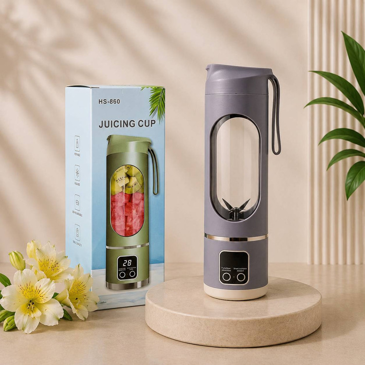 شیکر و اسموتی ساز شارژی HS-860 اورجینال | مخلوط کن 12 تیغه برقی قابل حمل برای اسموتی و پروتئین شیک