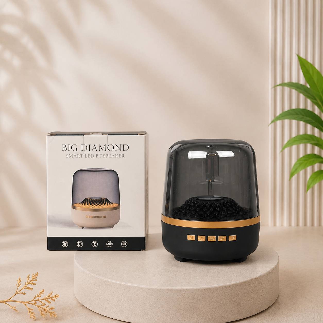 اسپیکر بلوتوثی چراغ دار مدل بیگ دایموند BIG DIAMOND با نور LED