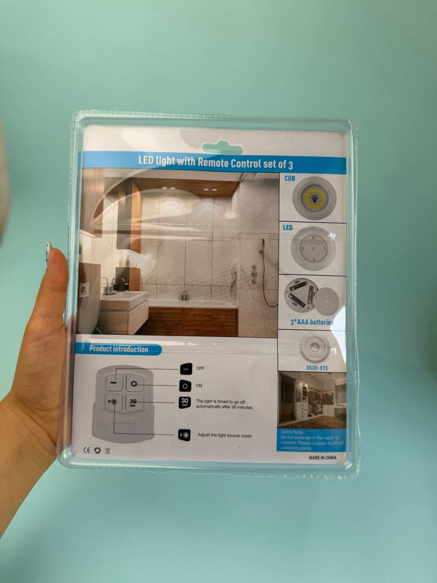 چراغ زیر کابینتی ریموت دار اورجینال 3in1 بسته 3 عددی